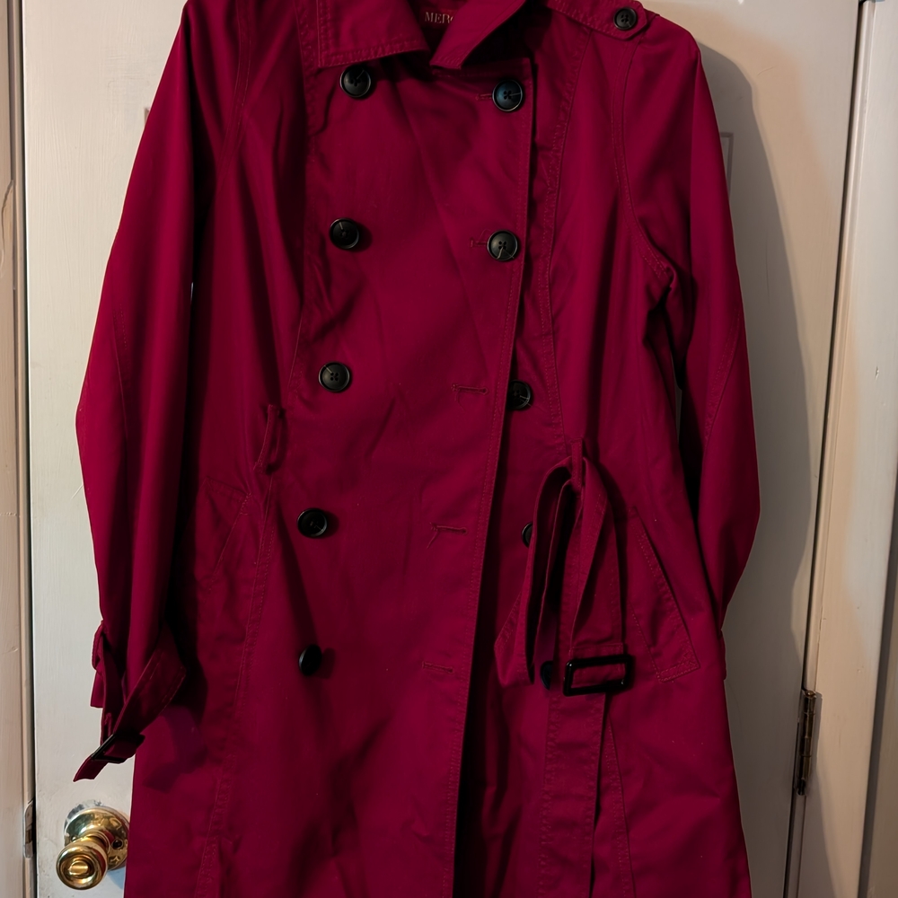 Merona Burgundy Trench Coat